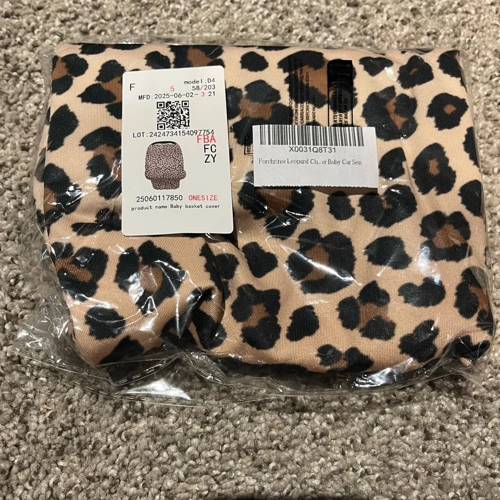 Amazon Kids Leopard Print Baby Basket Cover in Tan, Brown, Black